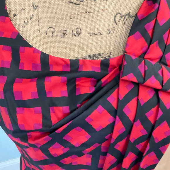 π₯ Y2K Marc by Marc Jacobsβ100% Silk Sash Red Check Cocktail Dress Size 10 - Picture 6 of 12
